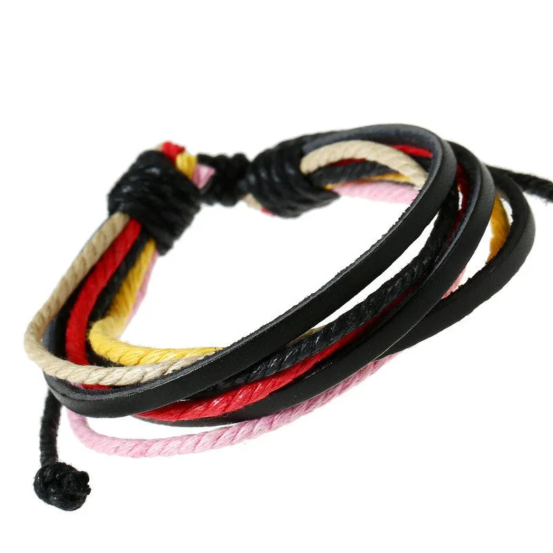 Leisure Hand Woven Leather Bracelet