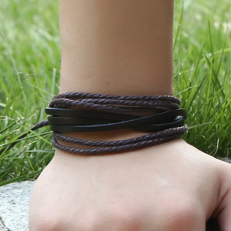 Leisure Hand Woven Leather Bracelet