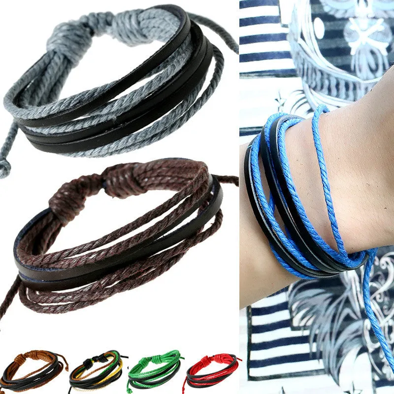 Leisure Hand Woven Leather Bracelet