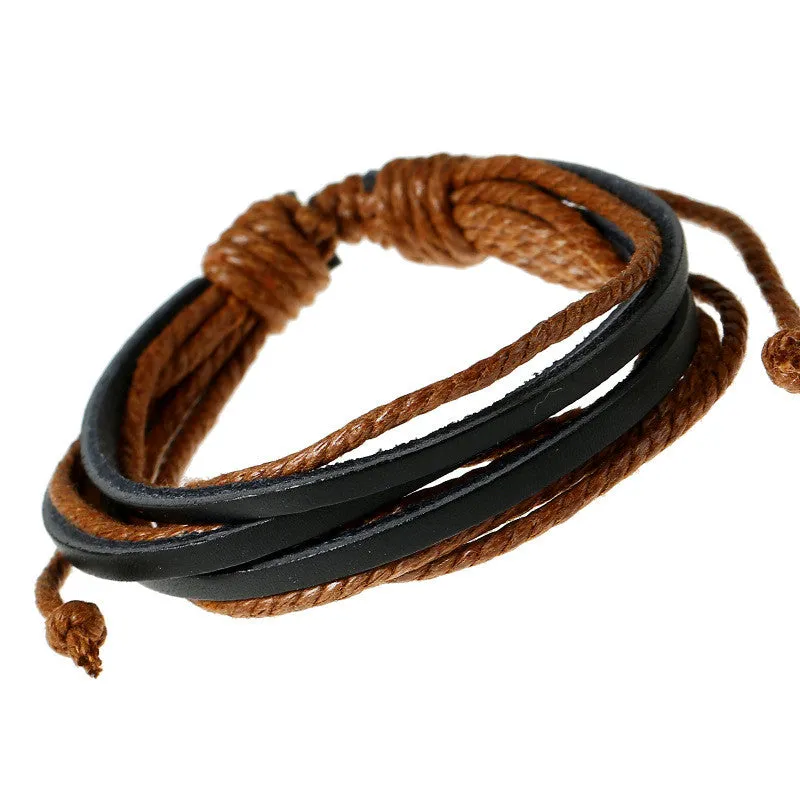 Leisure Hand Woven Leather Bracelet