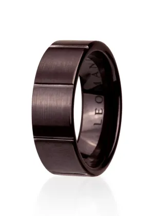 Leu Ring in Brown Ceramic