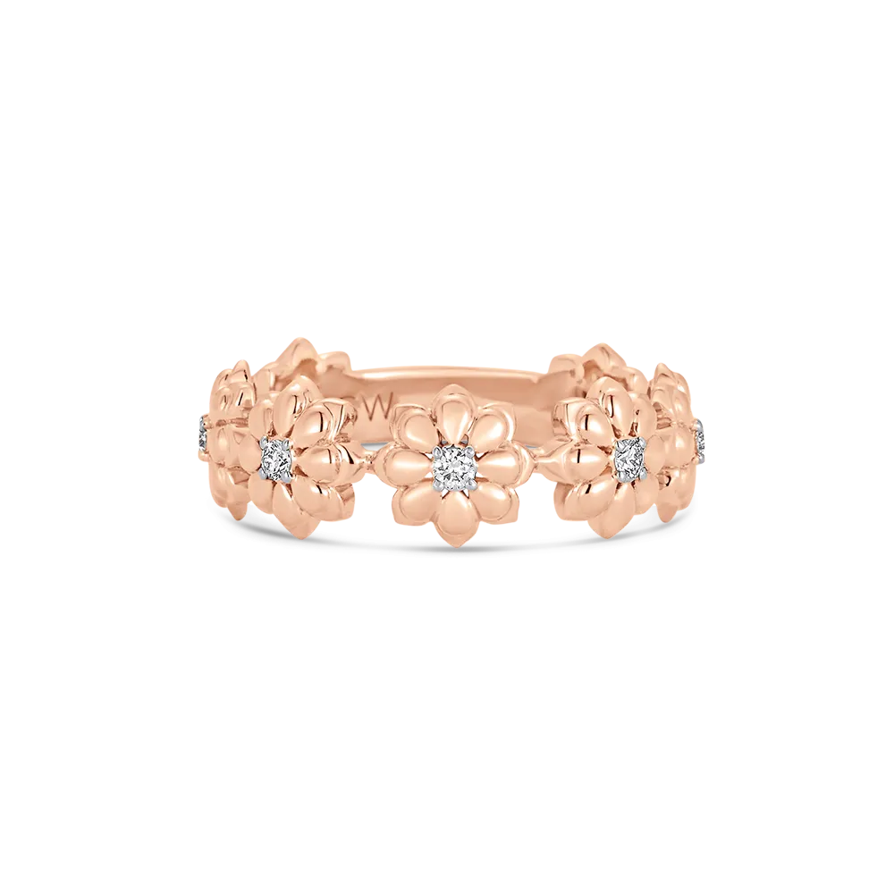 Lierre Gold and Diamond Eternity Flower Ring
