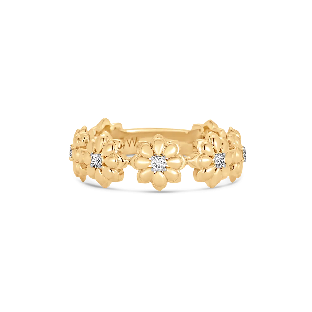 Lierre Gold and Diamond Eternity Flower Ring