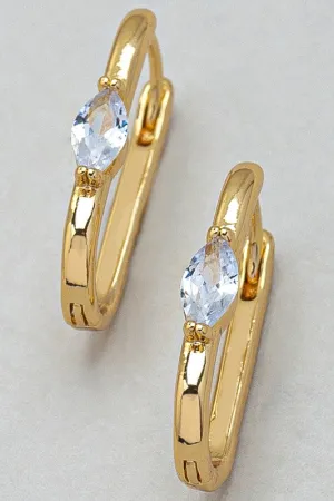 Making Moves Oval CZ Hoop Earrings Gold