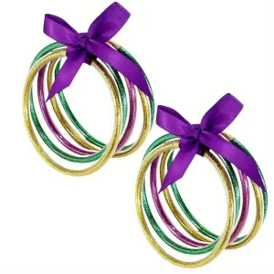 Mardi Gras Bracelet Set, plastic style
