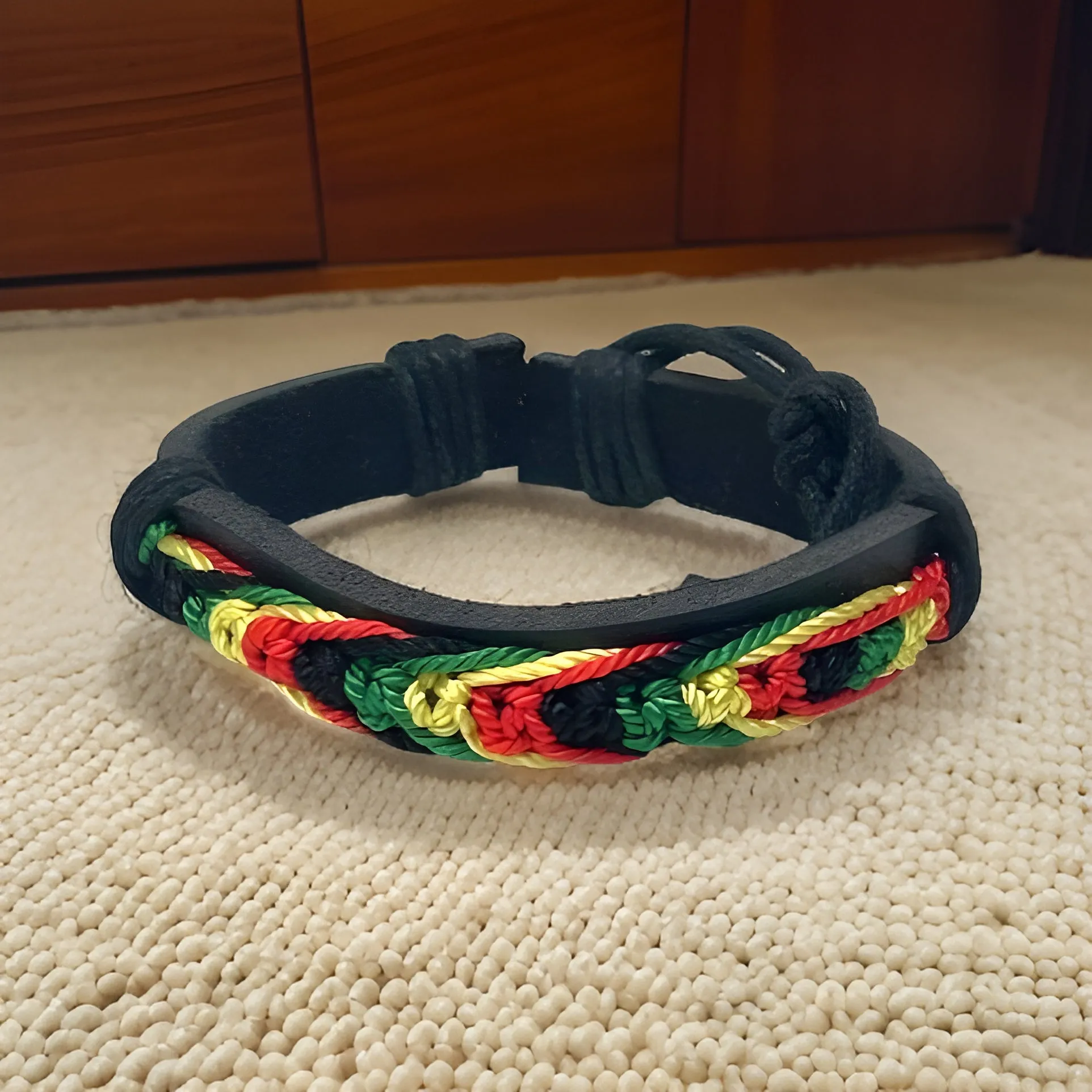Men's African Leather Style Rasta Bracelets