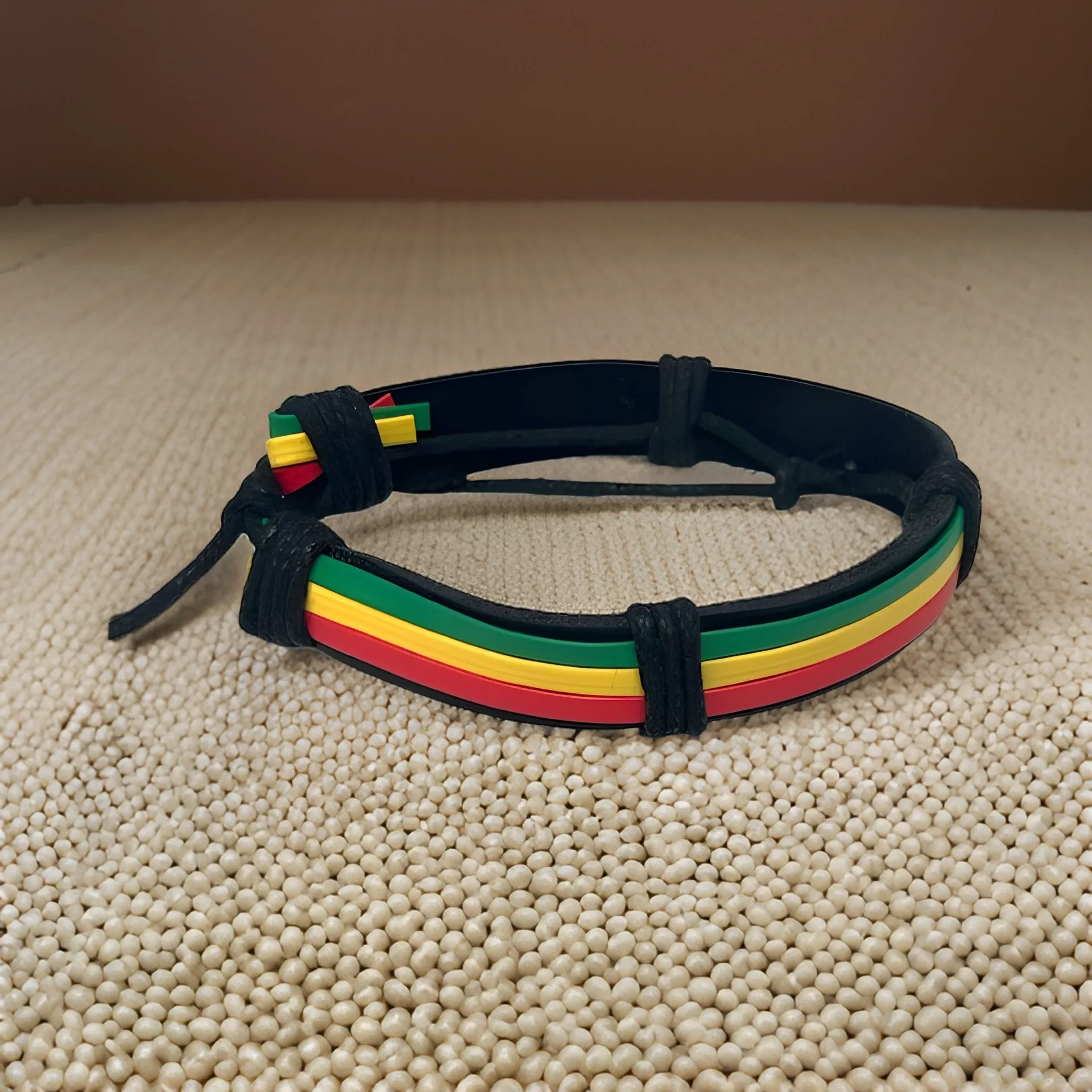 Men's African Leather Style Rasta Bracelets
