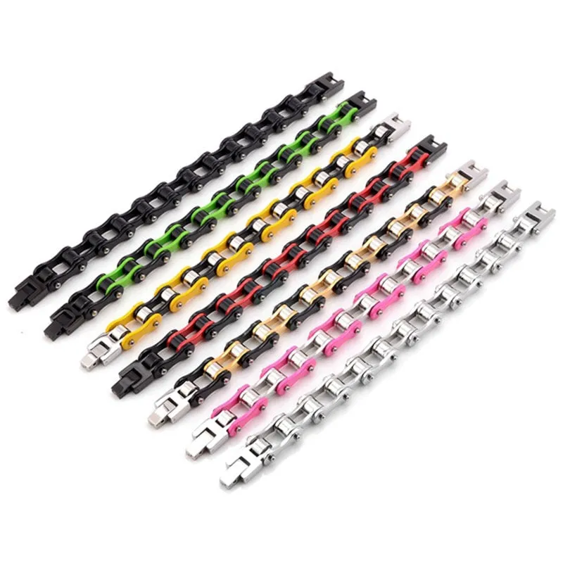 Mens Bracelets Gold Biker Motorcycle Chain Link Bracelets