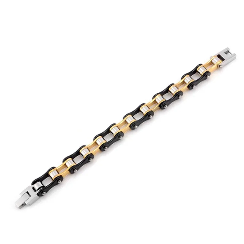 Mens Bracelets Gold Biker Motorcycle Chain Link Bracelets