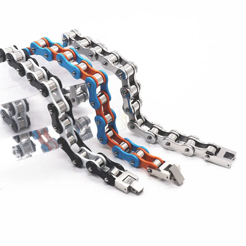 Mens Bracelets Gold Biker Motorcycle Chain Link Bracelets