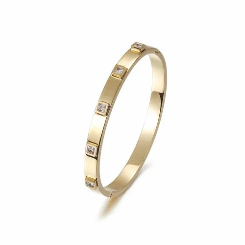 Metal Stone Hinged Bangle | CozyCouture®