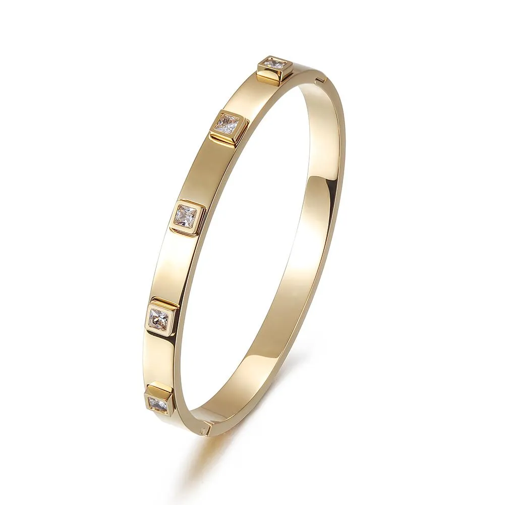 Metal Stone Hinged Bangle | CozyCouture®