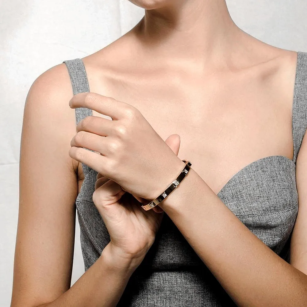 Metal Stone Hinged Bangle | CozyCouture®