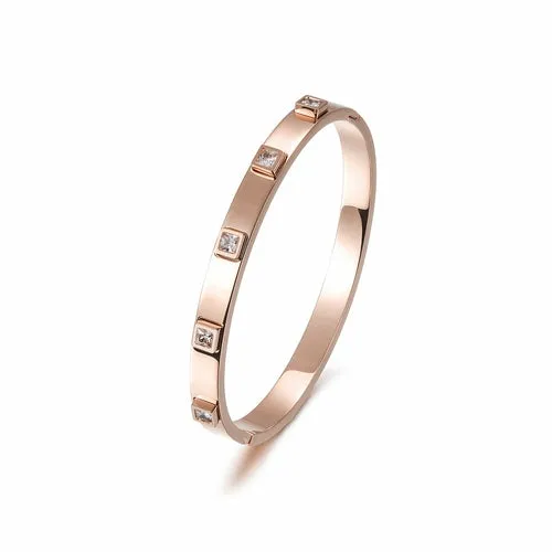 Metal Stone Hinged Bangle | CozyCouture®