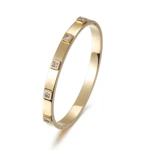 Metal Stone Hinged Bangle | CozyCouture®