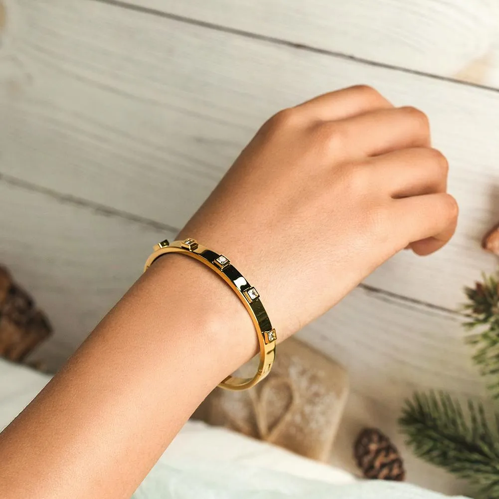 Metal Stone Hinged Bangle | CozyCouture®