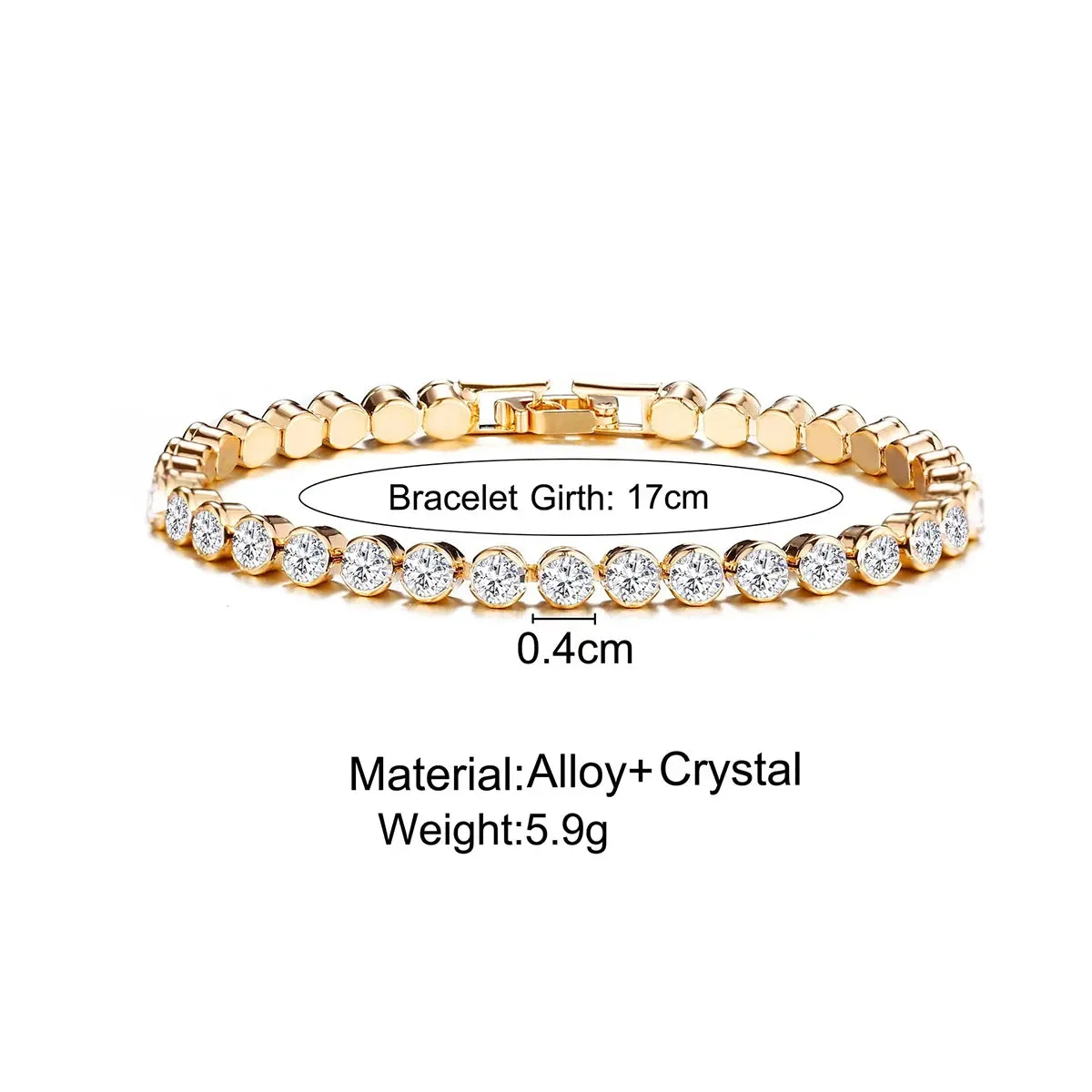 Modern Luxury Roman Style Crystal Tennis Chain Bracelets for Men and Women Fashion Jewelry Accessories