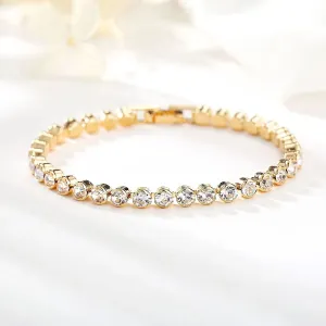 Modern Luxury Roman Style Crystal Tennis Chain Bracelets for Men and Women Fashion Jewelry Accessories