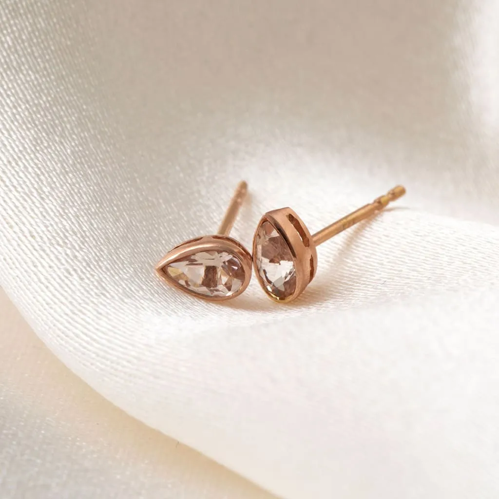 Morganite Earrings | 9ct Rose Gold
