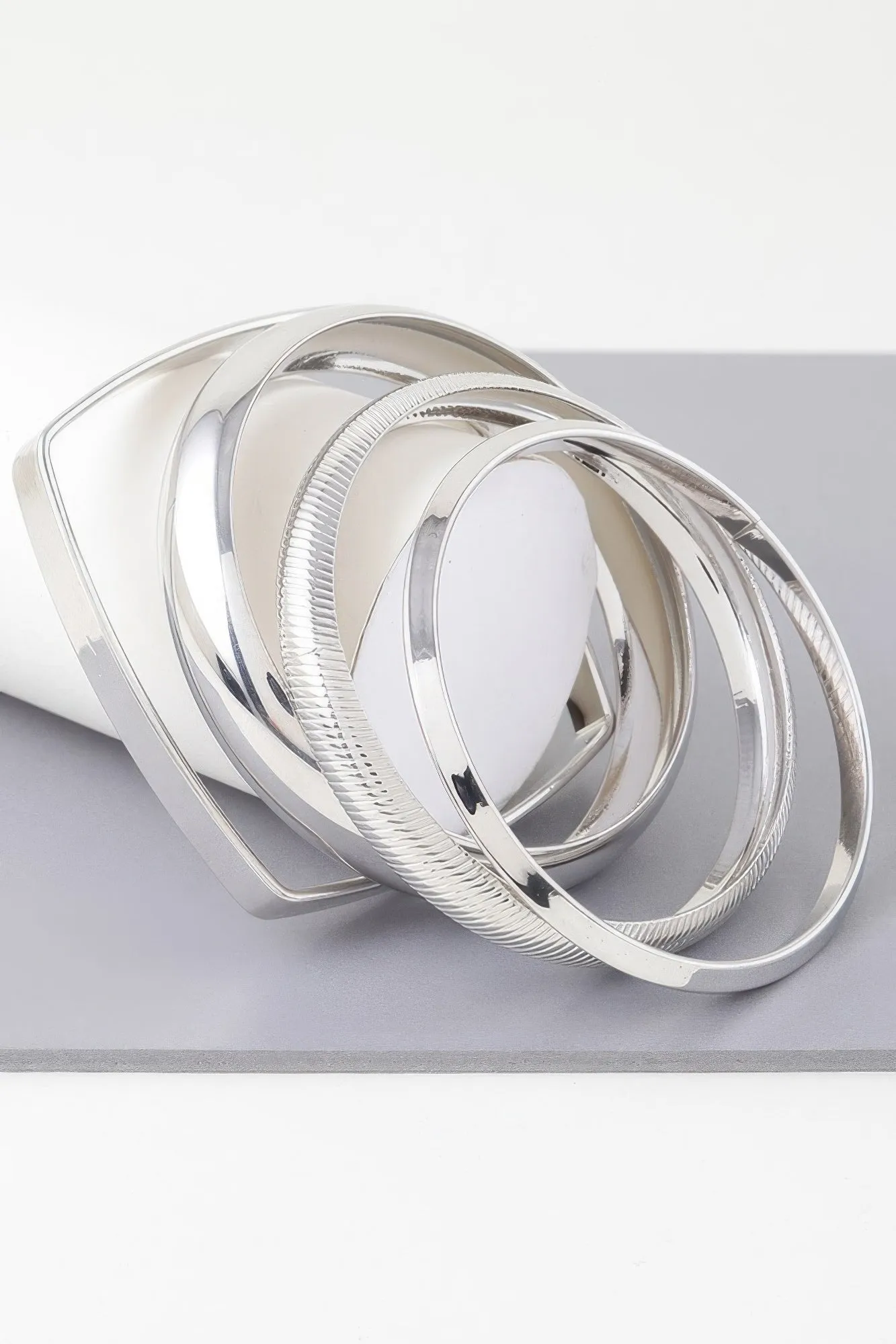 Multi Shiny Silver Layer Bracelet