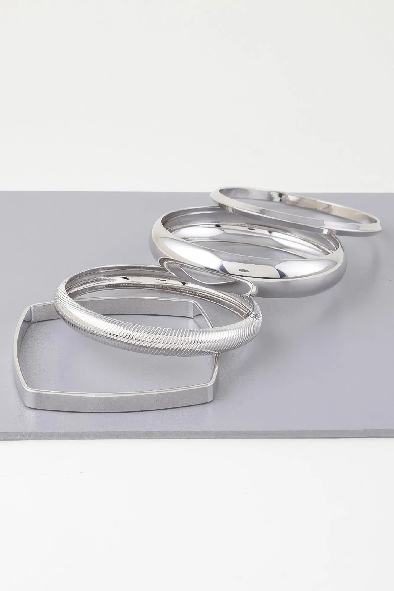 Multi Shiny Silver Layer Bracelet
