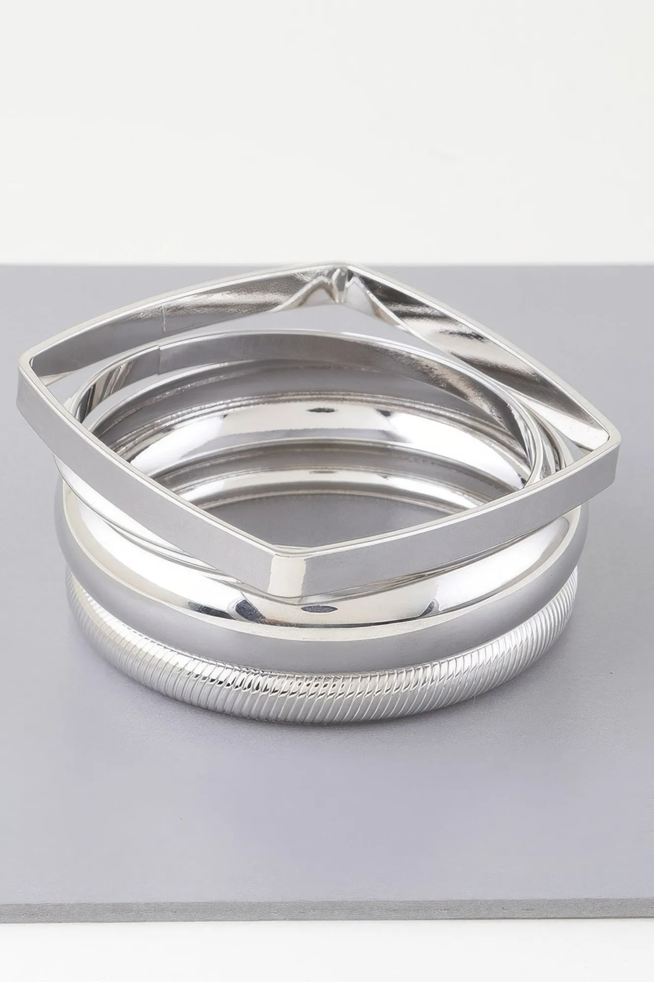 Multi Shiny Silver Layer Bracelet