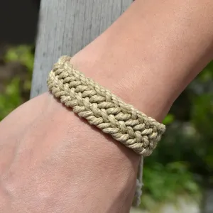 Natural cotton and linen colorful bracelet original handmade jewelry