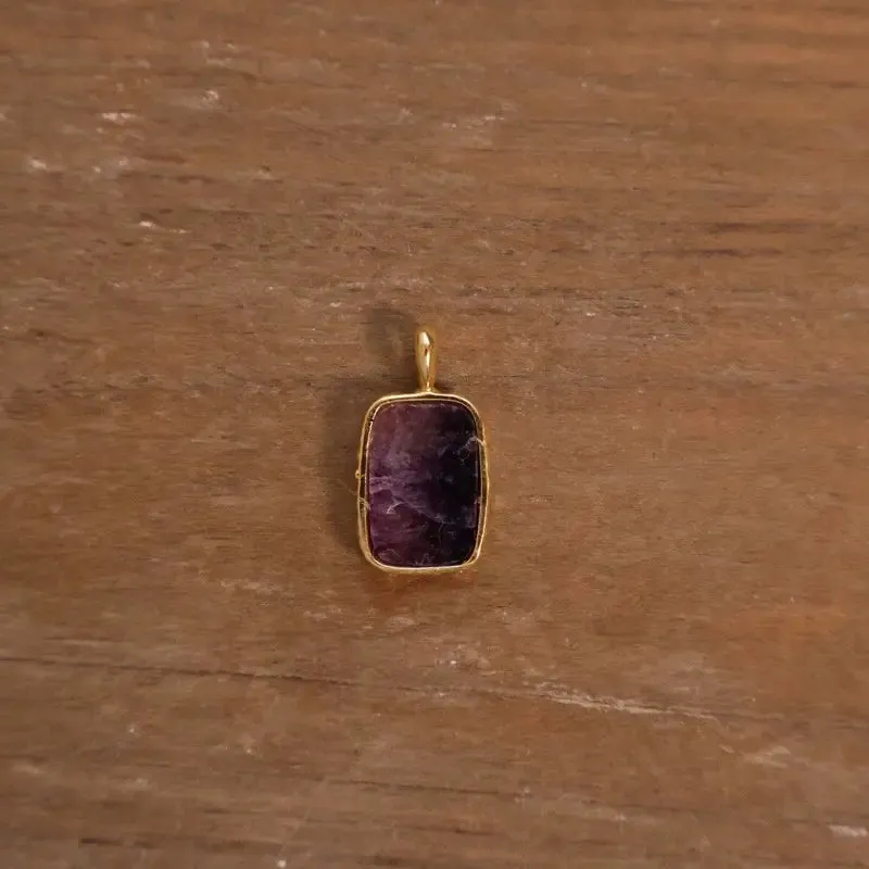 Natural Crystal Square Plate Earrings Daily Simple Exquisite