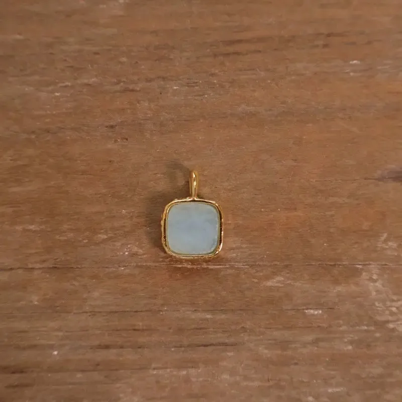Natural Crystal Square Plate Earrings Daily Simple Exquisite