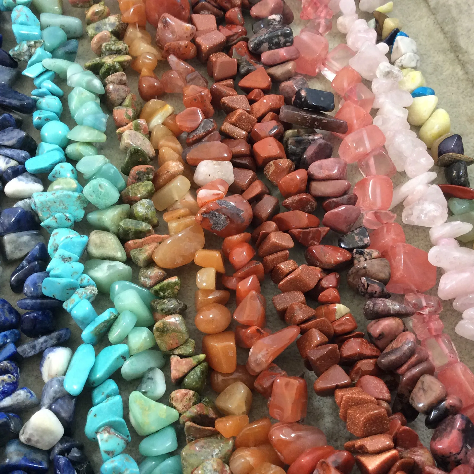 Natural Picture Jasper Nugget Beads - Chunky Smooth Glossy, 10-15mm, 16" Strand (~75-80 Beads)