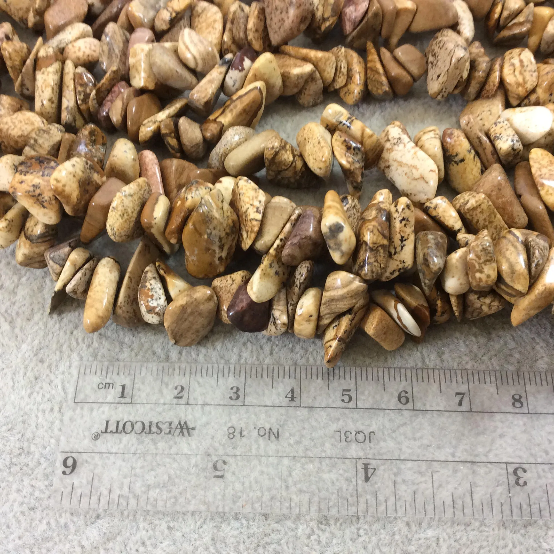 Natural Picture Jasper Nugget Beads - Chunky Smooth Glossy, 10-15mm, 16" Strand (~75-80 Beads)