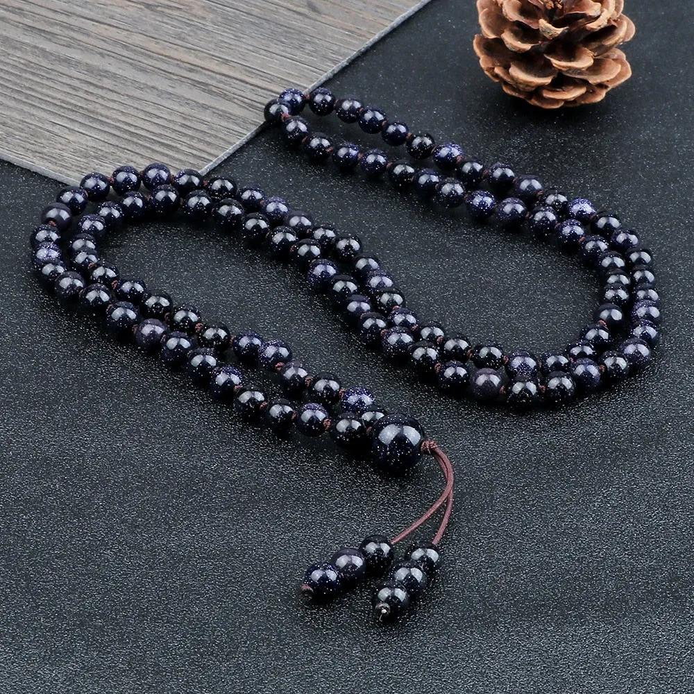 Natural Sandstone Bracelets  Necklace Women Shiny Crystal Quartz Handmade Energy Jewelry