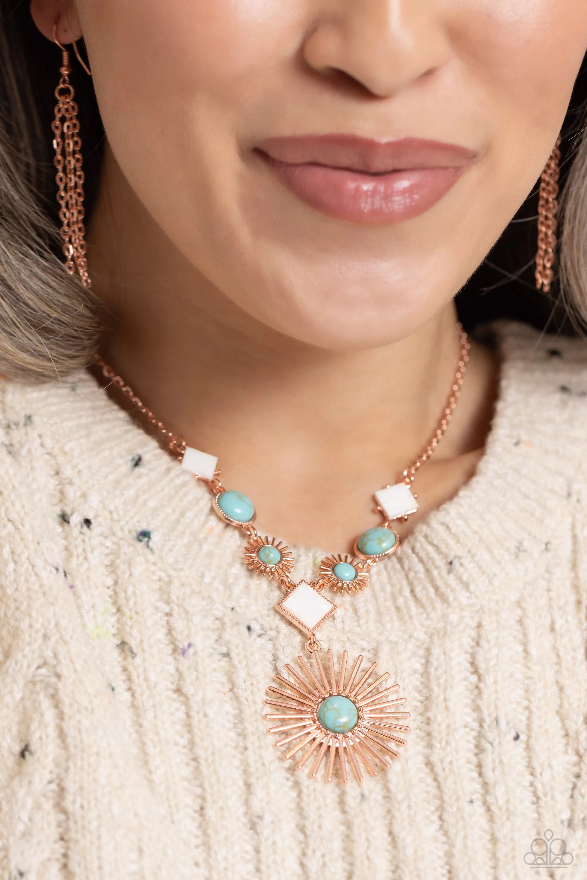 Necklaces Sunburst Style - Copper SET44