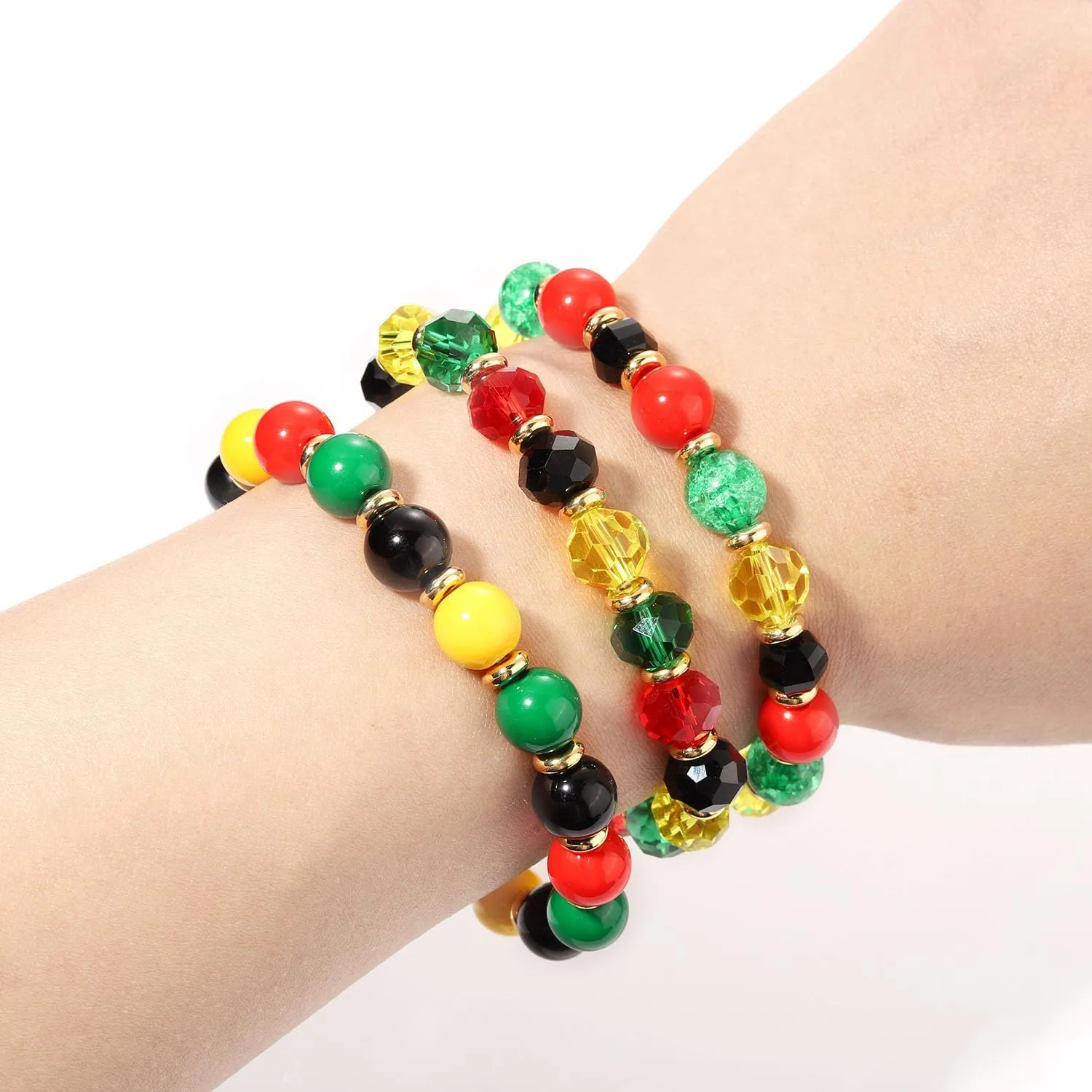 NLCAC Mardi Gras Bracelets for Women Glitter Mask Crown Fleur De Lis Charm Bracelets Purple Green Gold Beaded Stretch Bracelets Carnival Holiday Accessory Party Gifts