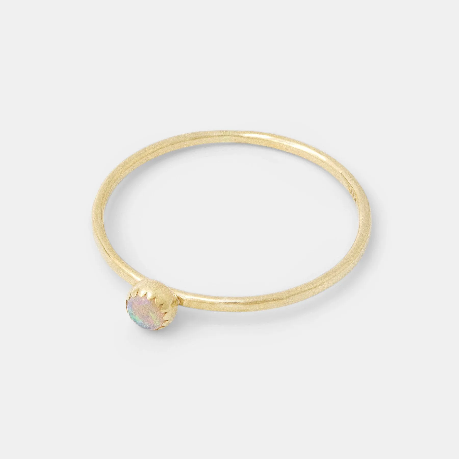 Opal & Solid Gold Stacking Ring