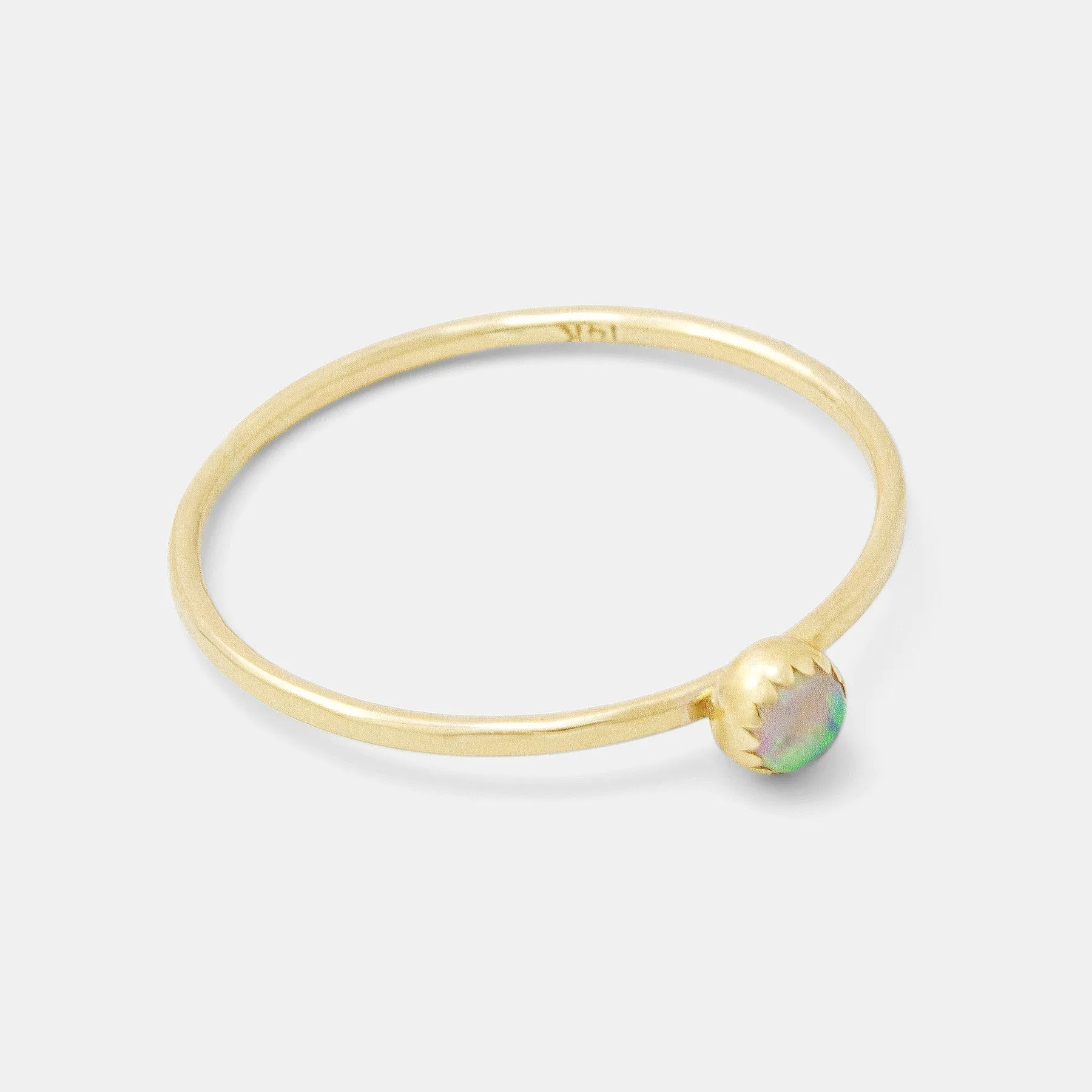 Opal & Solid Gold Stacking Ring