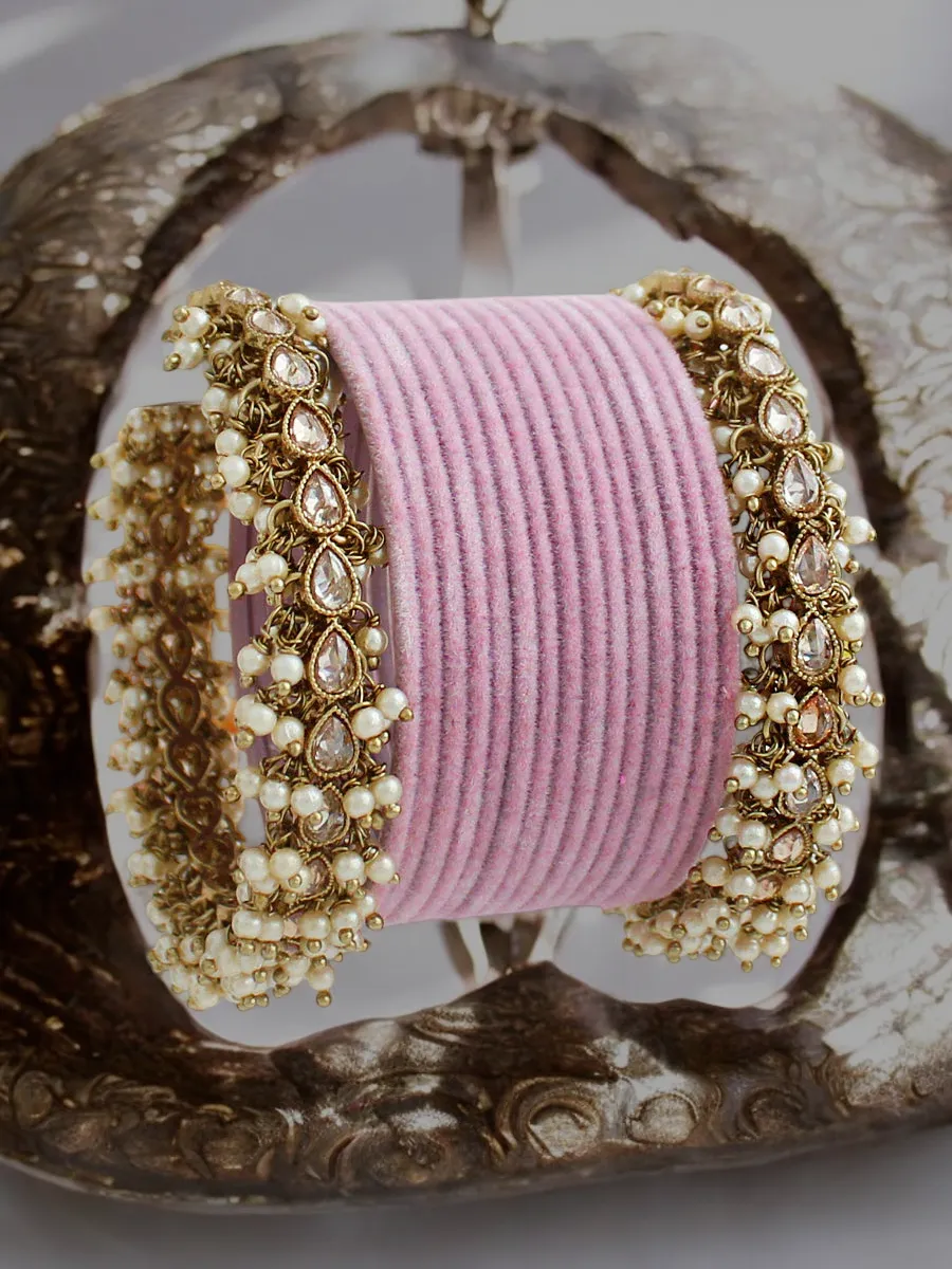 Pakistani Bridal Pearl Bangles Kundan Jewellery Set, Pakistani Wedding Pearl Bangles, Chura set, Bangles Set, Indian Jewellery Set, Kundan Jewelry, Pearl Chooda Set, Bridal Choora Set