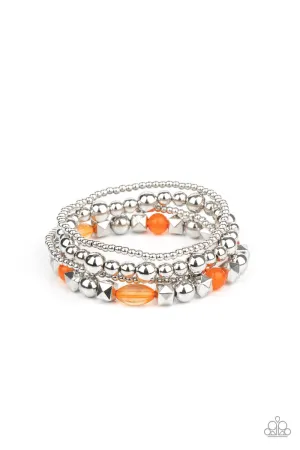Paparazzi Babe-alicious Orange Stretch Bracelet
