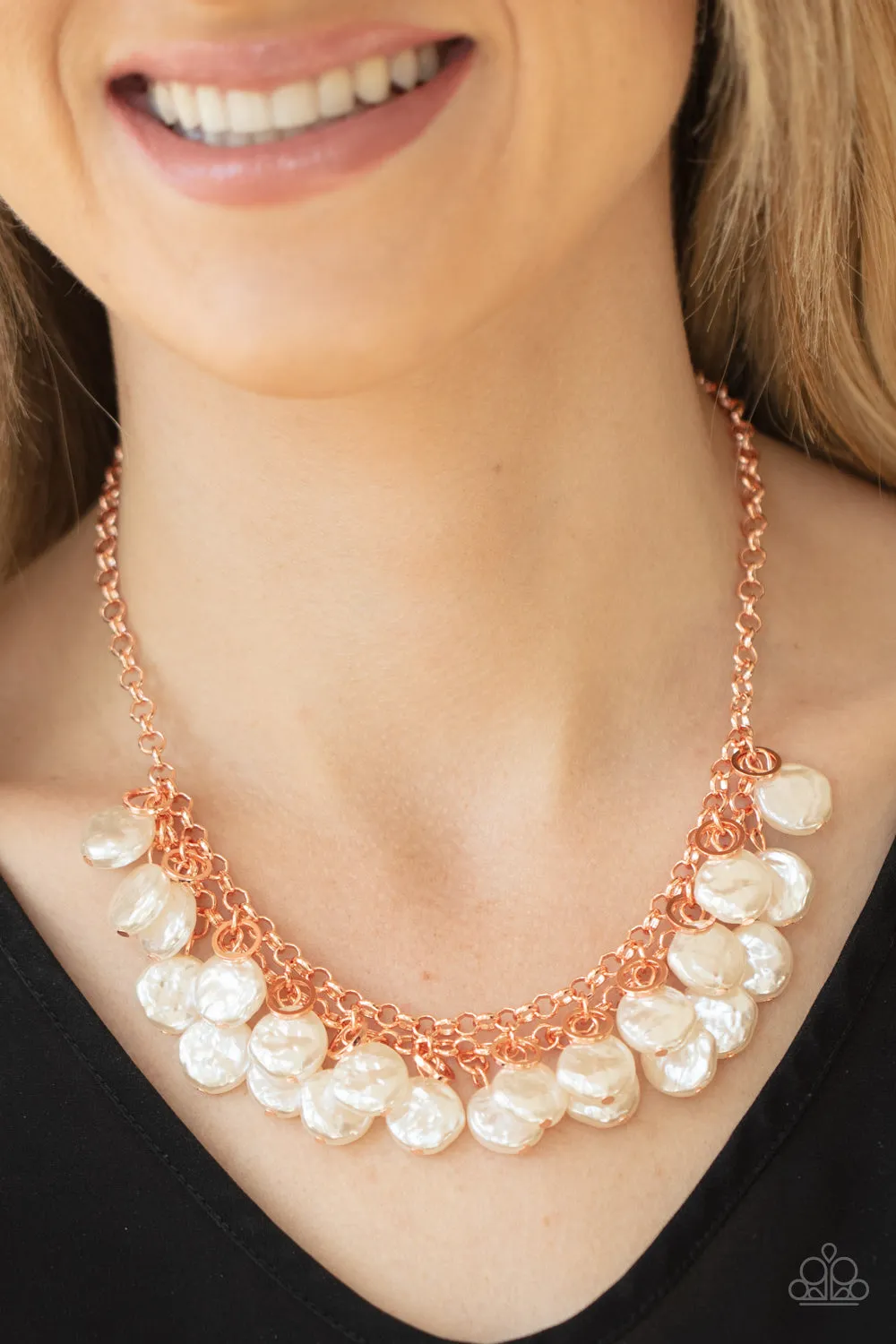 Paparazzi BEACHFRONT and Center Copper Short Necklace