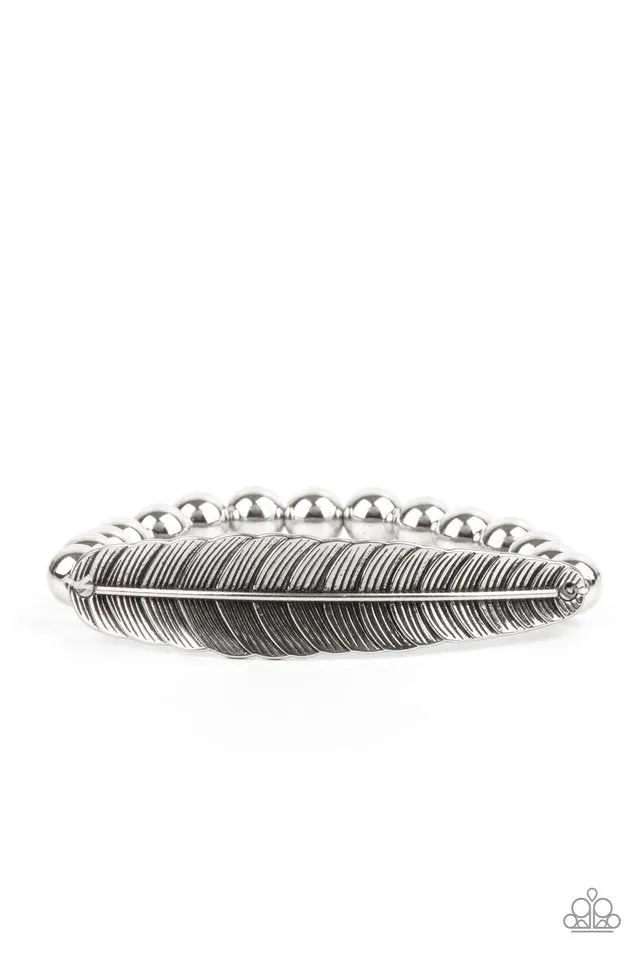 Paparazzi Bracelet ~ Featherlight Fashion - Silver