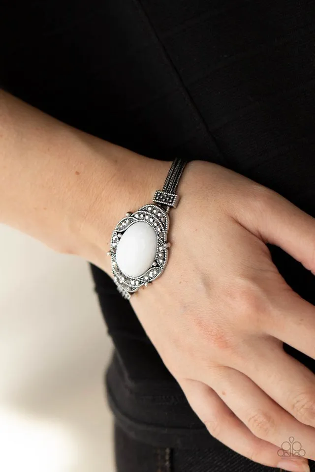 Paparazzi Bracelet ~ Top-Notch Drama - White