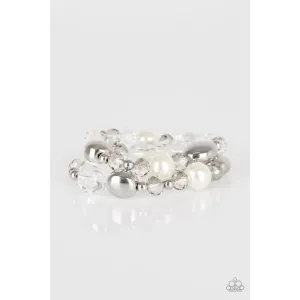 Paparazzi Downtown Dazzle - White Bracelets