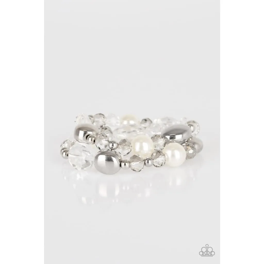 Paparazzi Downtown Dazzle - White Bracelets