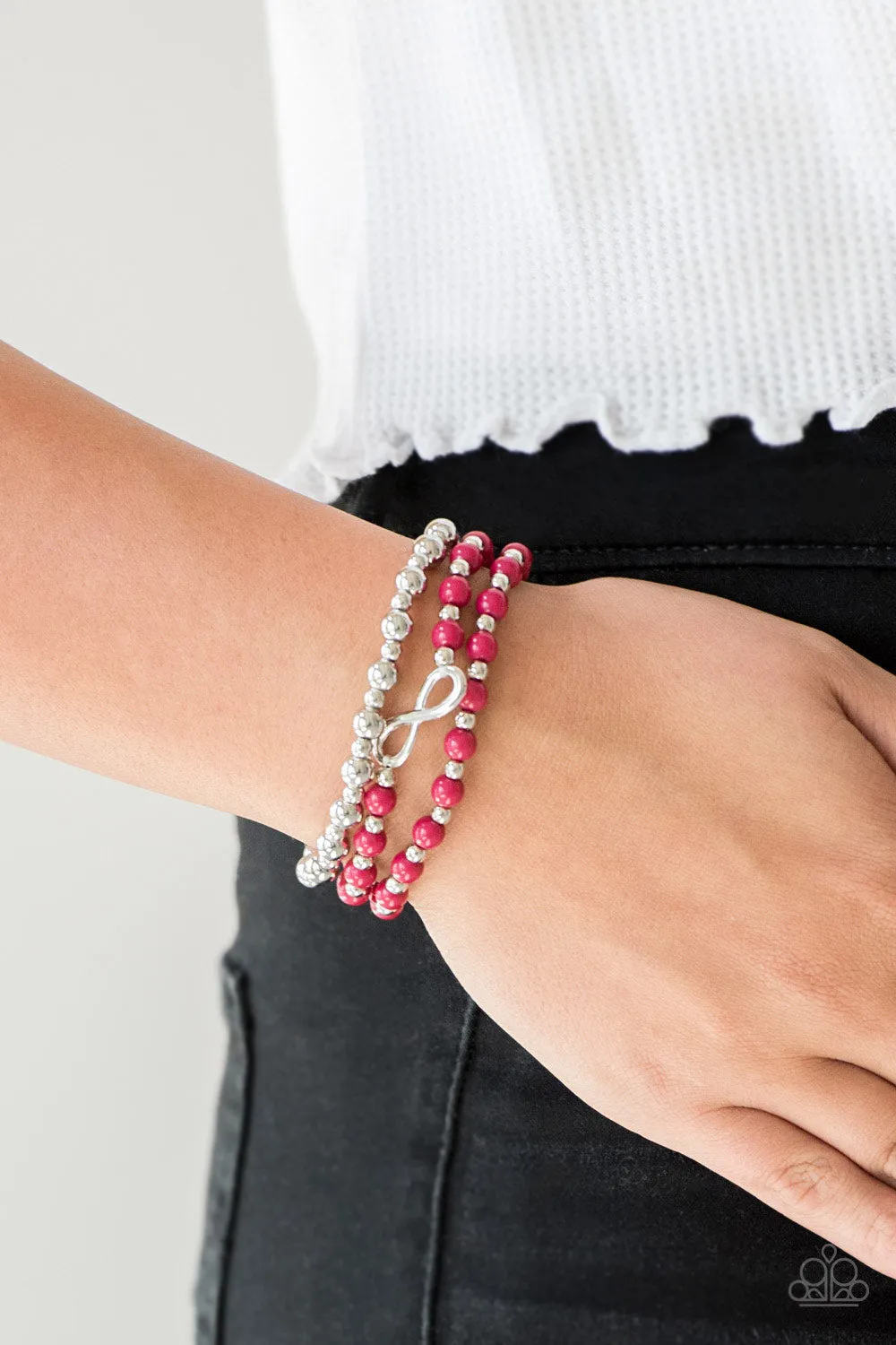 Paparazzi Immeasurably Infinite Pink Stretch Bracelet