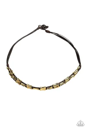 Paparazzi Necklace ~ Moto Maverick - Brown