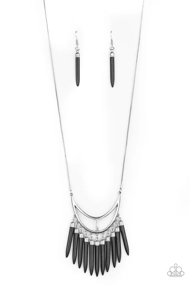 Paparazzi Necklace ~ Stone Age A-Lister - Black