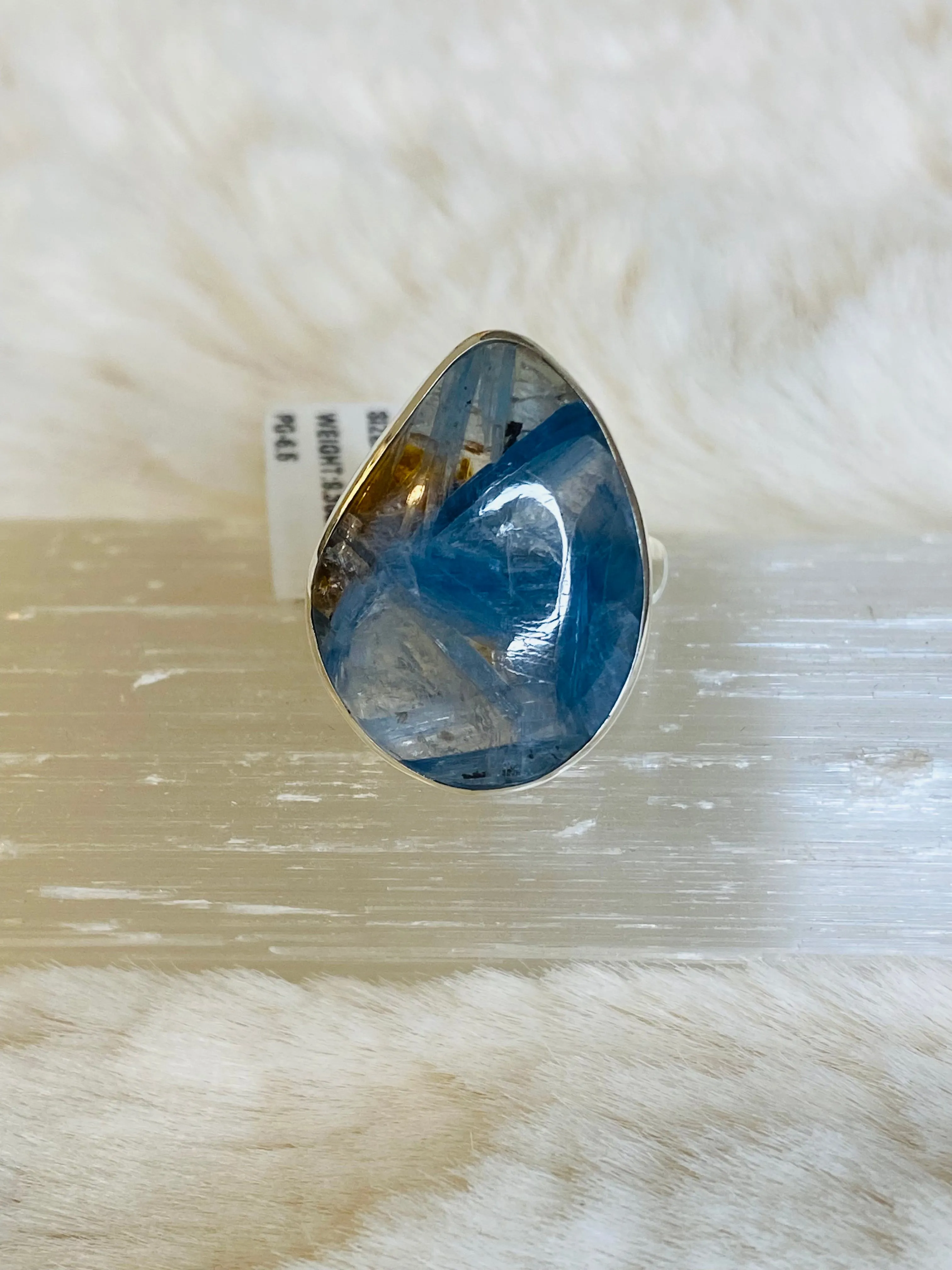Paraiba Kyanite Adjustable Sterling Silver Rings