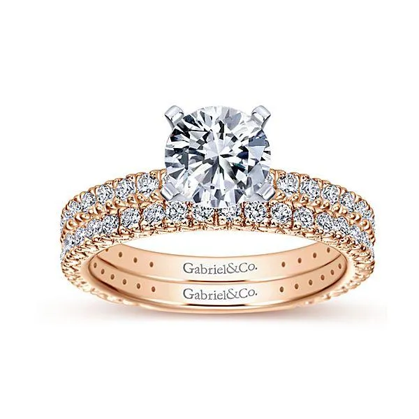 Pave Set Classic Diamond Ring  .39 Cttw 14K Rose Gold 34A