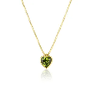 Peridot Heart Pendant Necklace