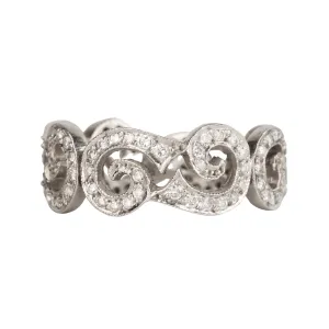Platinum & Pave Diamond Swirl Thorn Ring